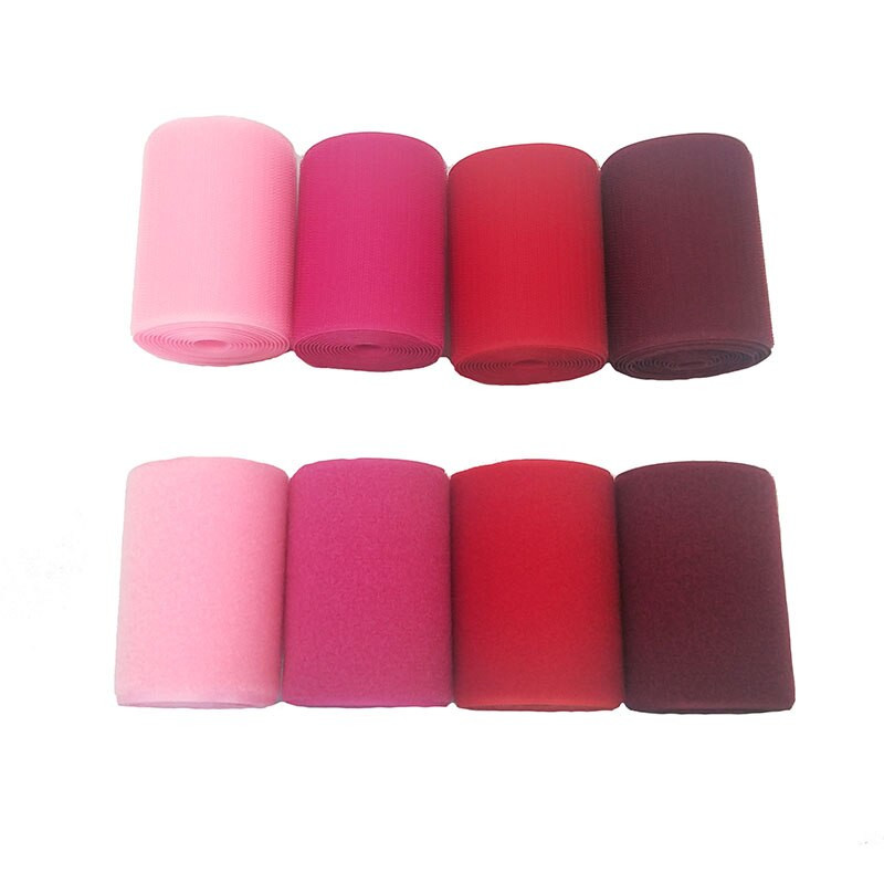 10 εκ. Πλάτος ζεστό ροζ νάιλον όχι αυτοκόλλητο γάντζο ταινία στερέωσης βρόχου ράβοντας μαγική ταινία αυτοκόλλητο γρατσουνιά λουράκι κόκκινο ρούχα