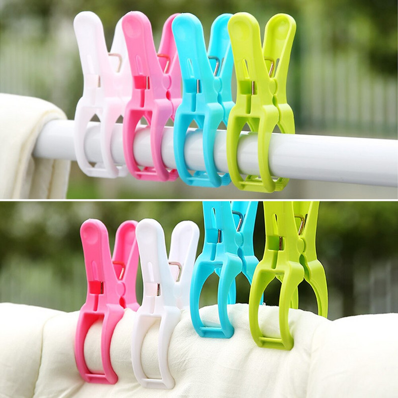 Plastové spony na vešiaky na bielizeň, výkonné spony na bielizeň, špendlíky na plážové uteráky, pružinová svorka, veľké chytené veľké spony