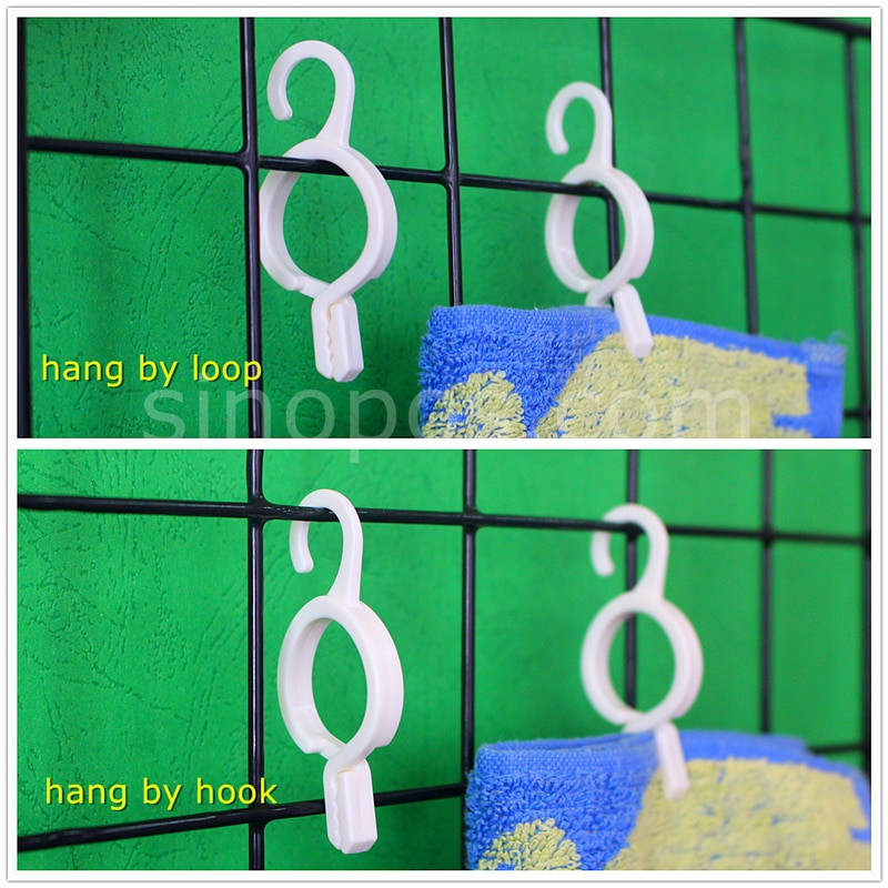 Umeraș pentru afișaj cu clemă pentru eșarfe din plastic, cleme cu buclă de strângere de perete cu grilă de cârlig șapcă covor șosete mănuși eșantion de prosop cârlig inel pentru batistă