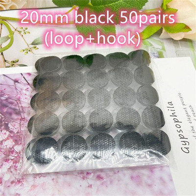 20 mm taškų lipdukų kabliukai ir kilpos dvipusė tvirta lipni juostelė, užsegama mygtuku, siuvimo įrankiai, reikmenys 50/100 porų