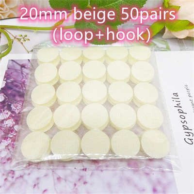 20 mm taškų lipdukų kabliukai ir kilpos dvipusė tvirta lipni juostelė, užsegama mygtuku, siuvimo įrankiai, reikmenys 50/100 porų