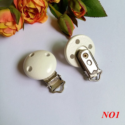 5 vnt/stal. Medinis kūdikių vaikiškas čiulptuko laikiklis kūdikiui mielas apvalus spenelių užsegimas kūdikiui gaminio skylutė 4,4 cm x 3 cm 16 spalvų