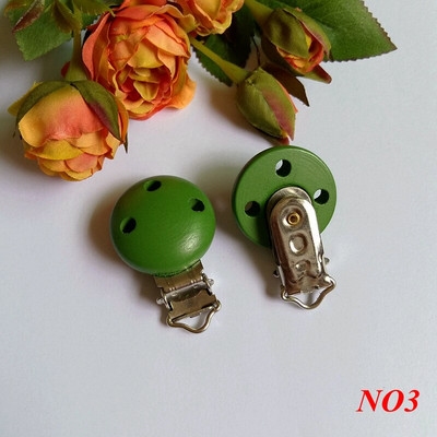 5 vnt/stal. Medinis kūdikių vaikiškas čiulptuko laikiklis kūdikiui mielas apvalus spenelių užsegimas kūdikiui gaminio skylutė 4,4 cm x 3 cm 16 spalvų