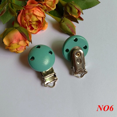 5 vnt/stal. Medinis kūdikių vaikiškas čiulptuko laikiklis kūdikiui mielas apvalus spenelių užsegimas kūdikiui gaminio skylutė 4,4 cm x 3 cm 16 spalvų