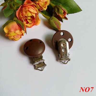 5 vnt/stal. Medinis kūdikių vaikiškas čiulptuko laikiklis kūdikiui mielas apvalus spenelių užsegimas kūdikiui gaminio skylutė 4,4 cm x 3 cm 16 spalvų