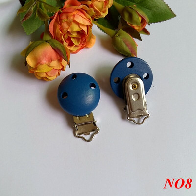 5 vnt/stal. Medinis kūdikių vaikiškas čiulptuko laikiklis kūdikiui mielas apvalus spenelių užsegimas kūdikiui gaminio skylutė 4,4 cm x 3 cm 16 spalvų