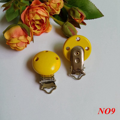 5 vnt/stal. Medinis kūdikių vaikiškas čiulptuko laikiklis kūdikiui mielas apvalus spenelių užsegimas kūdikiui gaminio skylutė 4,4 cm x 3 cm 16 spalvų