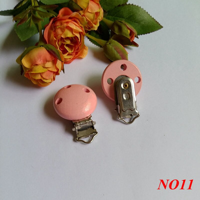 5 vnt/stal. Medinis kūdikių vaikiškas čiulptuko laikiklis kūdikiui mielas apvalus spenelių užsegimas kūdikiui gaminio skylutė 4,4 cm x 3 cm 16 spalvų