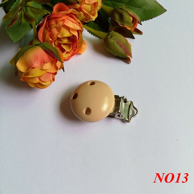5 vnt/stal. Medinis kūdikių vaikiškas čiulptuko laikiklis kūdikiui mielas apvalus spenelių užsegimas kūdikiui gaminio skylutė 4,4 cm x 3 cm 16 spalvų