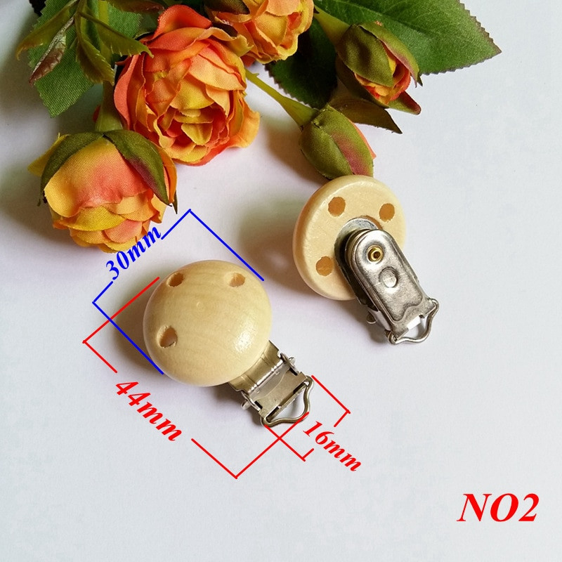 5 vnt/stal. Medinis kūdikių vaikiškas čiulptuko laikiklis kūdikiui mielas apvalus spenelių užsegimas kūdikiui gaminio skylutė 4,4 cm x 3 cm 16 spalvų
