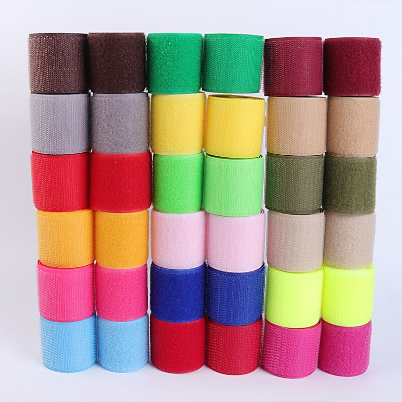 50MM 1meter/páry farebných upevňovacích pások z nylonu so suchým zipsom bez lepiacej spony, magické káblové zväzky, DIY remeselnícke šijacie príslušenstvo