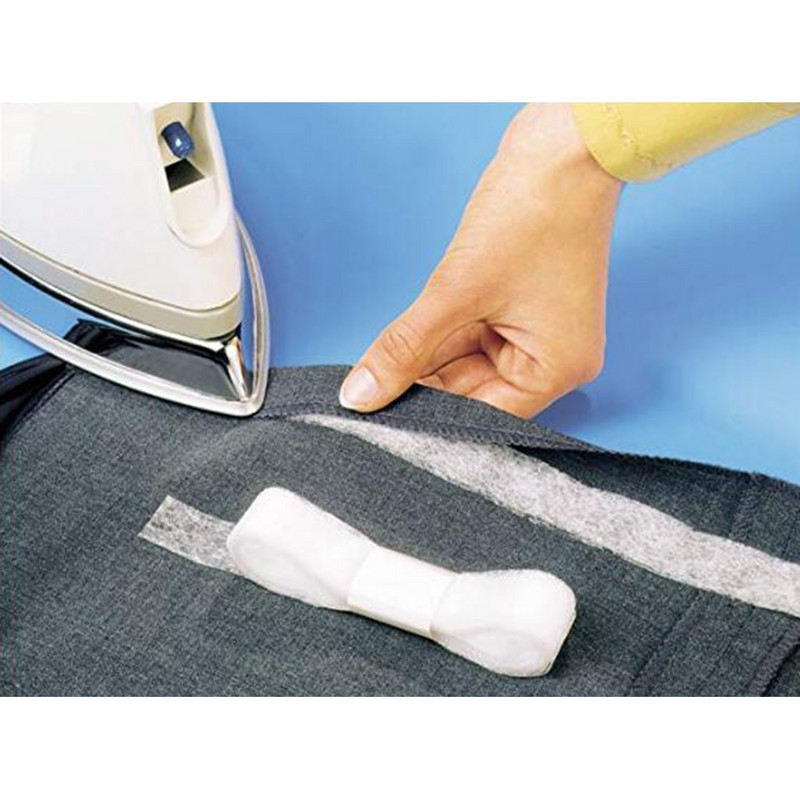 90 jardi kleeplint, triikraud ääristatud võrgulindil, triikraud õmbluskanga peal.