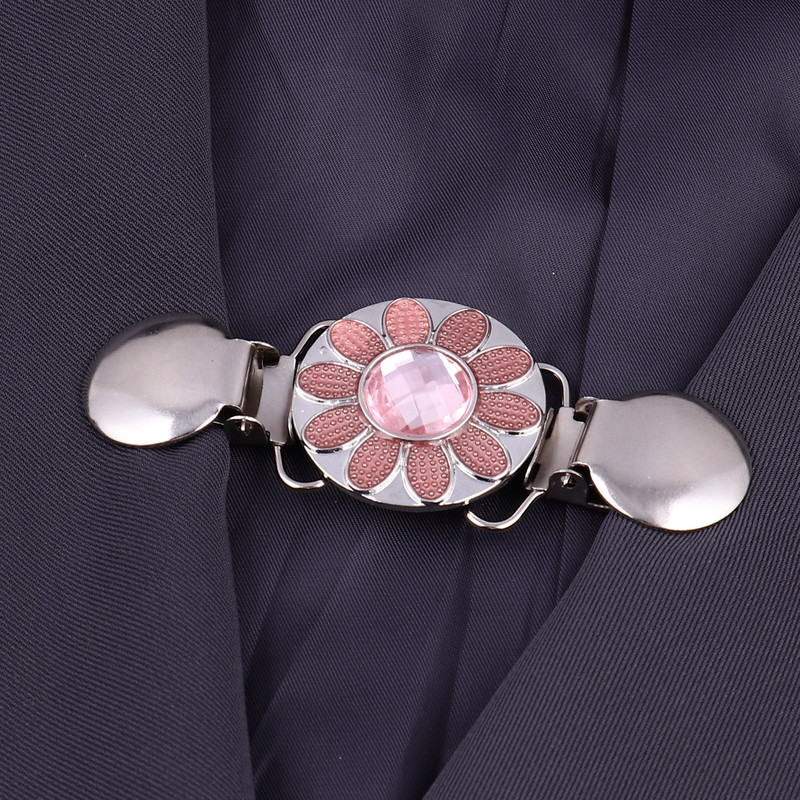 4 ks DIY klipy na oblečenie, vintage kovové kvetinové spony na kardigany, držiaky na šály, ozdobné spony s kačacími ústami, odevné remeslá