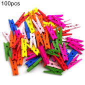 100 bucăți agrafe foto din lemn natural agrafe pentru haine bricolaj pentru petrecere de nuntă cleme pentru decorare artizanală cleme din lemn de culoare cleme pentru decorare artizanală