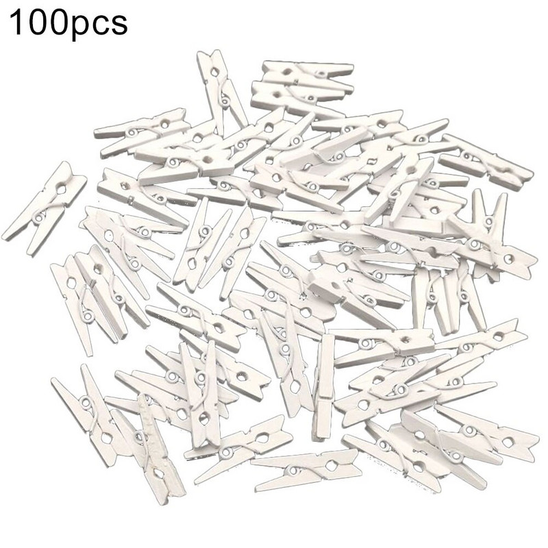 100 bucăți agrafe foto din lemn natural agrafe pentru haine bricolaj pentru petrecere de nuntă cleme pentru decorare artizanală cleme din lemn de culoare cleme pentru decorare artizanală