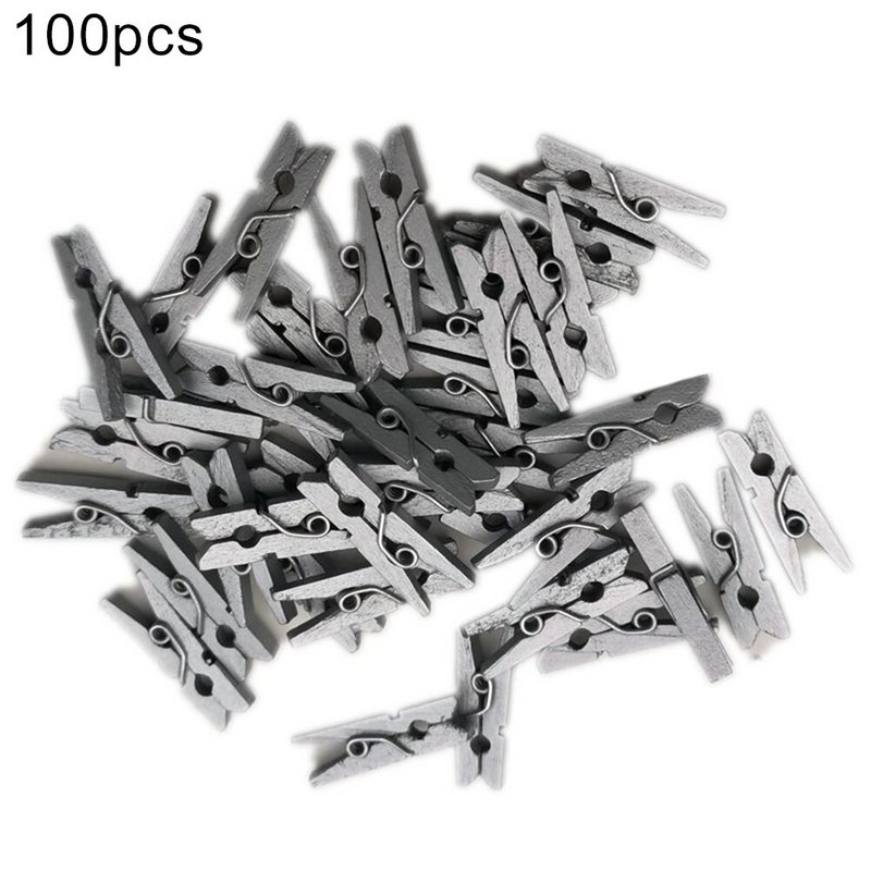 100 bucăți agrafe foto din lemn natural agrafe pentru haine bricolaj pentru petrecere de nuntă cleme pentru decorare artizanală cleme din lemn de culoare cleme pentru decorare artizanală