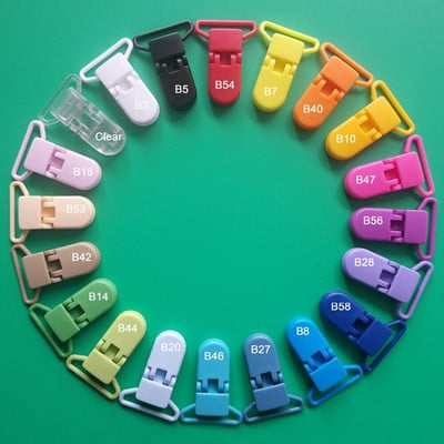 Mix 20 Colors 5 τμχ 25mm Ribbon Gap Sutoyuen Plastic Bab πιπίλα κλιπ MAM Dummy Soother Θήκη αλυσίδας παιχνιδιών Ζαρτιέρες