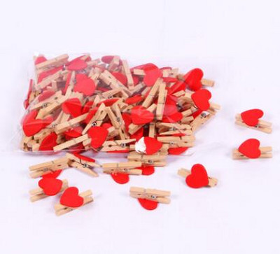 50 tk/partii minisüdamekujulised puiduklambrid käsitöö fotod paberid riidepulgad Kodu peokaunistused õmblusklamber