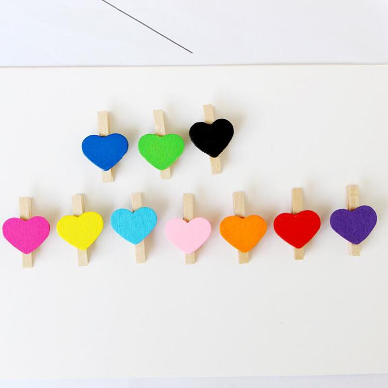 50 tk/partii minisüdamekujulised puiduklambrid käsitöö fotod paberid riidepulgad Kodu peokaunistused õmblusklamber