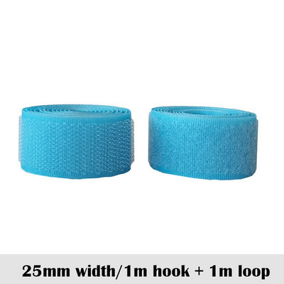 Páska na šitie, nálepka, popruh, couture pásik, šírka 2-10 cm, azúrová, bez lepidla, so suchým zipsom, nebesky modrá