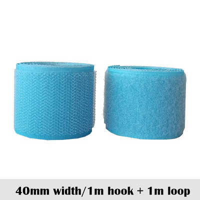 Páska na šitie, nálepka, popruh, couture pásik, šírka 2-10 cm, azúrová, bez lepidla, so suchým zipsom, nebesky modrá