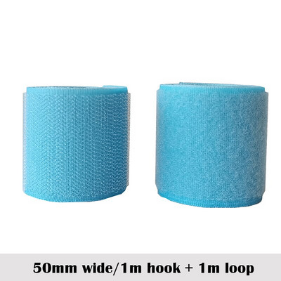 Páska na šitie, nálepka, popruh, couture pásik, šírka 2-10 cm, azúrová, bez lepidla, so suchým zipsom, nebesky modrá