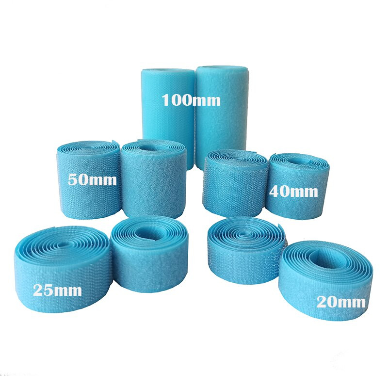 Páska na šitie, nálepka, popruh, couture pásik, šírka 2-10 cm, azúrová, bez lepidla, so suchým zipsom, nebesky modrá