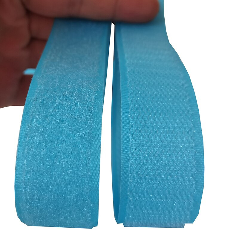 Páska na šitie, nálepka, popruh, couture pásik, šírka 2-10 cm, azúrová, bez lepidla, so suchým zipsom, nebesky modrá