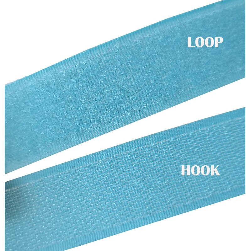 Páska na šitie, nálepka, popruh, couture pásik, šírka 2-10 cm, azúrová, bez lepidla, so suchým zipsom, nebesky modrá