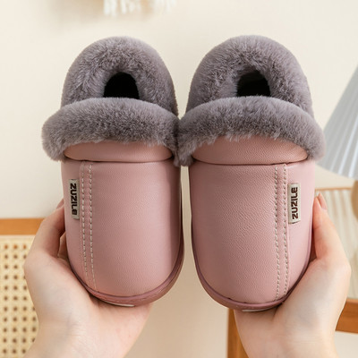 Öko-nahast valmistatud laste talvesussid - sisemise kohevusega