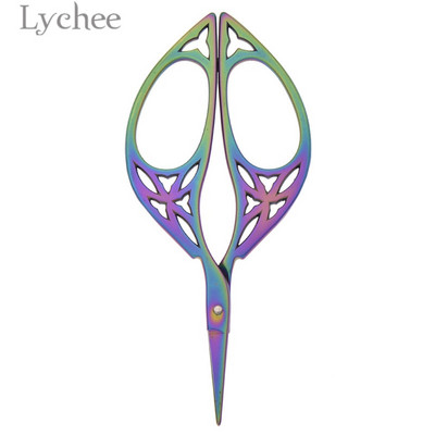 Lychee Life Vintage Stainless Steel Leaves Scissors Titanium Plated Sewing Scissors Sewing Tools For Fabric Diy Sewing Supplies