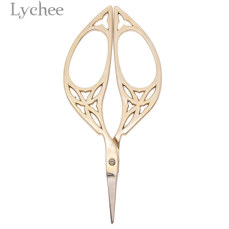 Lychee Life Vintage nerūdijančio plieno lapai žirklės, padengtos titanu, siuvimo žirklės, siuvimo įrankiai, skirti audiniams, pasidaryk pats