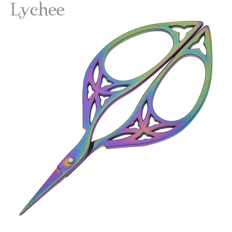 Lychee Life Vintage nerūdijančio plieno lapai žirklės, padengtos titanu, siuvimo žirklės, siuvimo įrankiai, skirti audiniams, pasidaryk pats