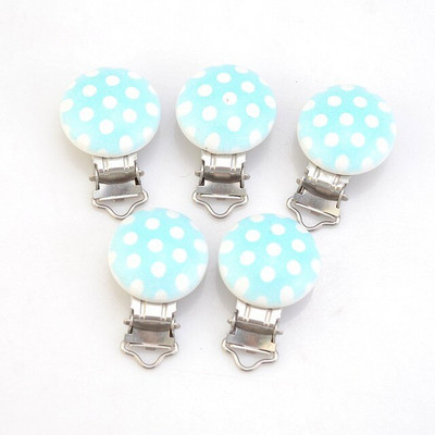 5 ks modrých chlapčenských farebných klipov na cumlík pre bábätká, drevených kovových držiakov, roztomilých sponiek na cumlík pre dojčatá, vtipných doplnkov 4,8 x 2,9 cm