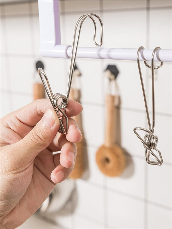 6 buc. Suport de depozitare pentru acasă Ace de rufe Ace de haine Agrafe pentru fotografii Ace de haine din oțel inoxidabil Agrafe pentru prosoape Cârlige Suport de rufe