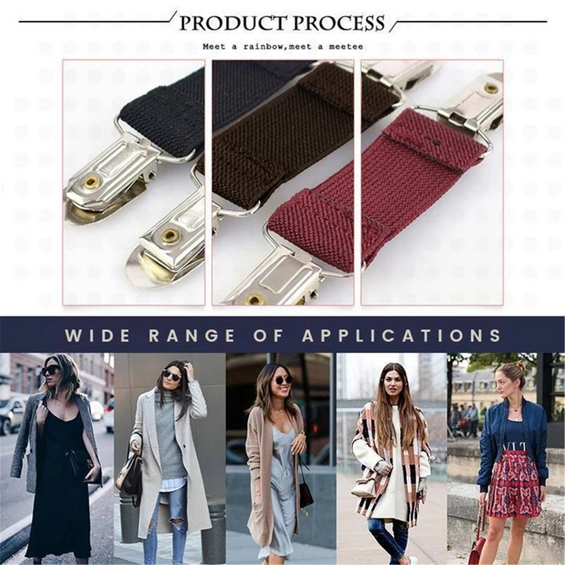 1 τμχ Πόρπη στερέωσης ρούχων Αντιολισθητική πόρπη με κουμπί στερέωσης Ρούχα με κλιπ που δεν πέφτουν Κλιπ ρούχων Ρυθμιζόμενη ελαστική ζώνη μέσης