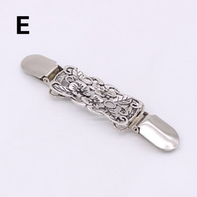 Жилетка Брошки с щипка за патешка уста за жени Винтидж Щипки за пуловер с цветя Значка Метални аксесоари за дрехи