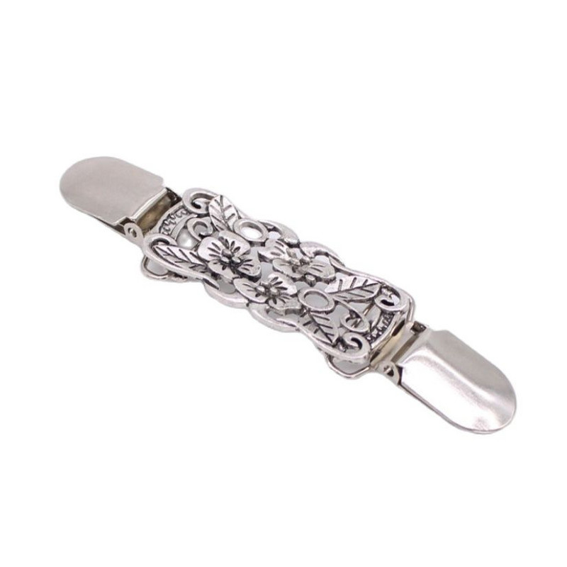 Жилетка Брошки с щипка за патешка уста за жени Винтидж Щипки за пуловер с цветя Значка Метални аксесоари за дрехи