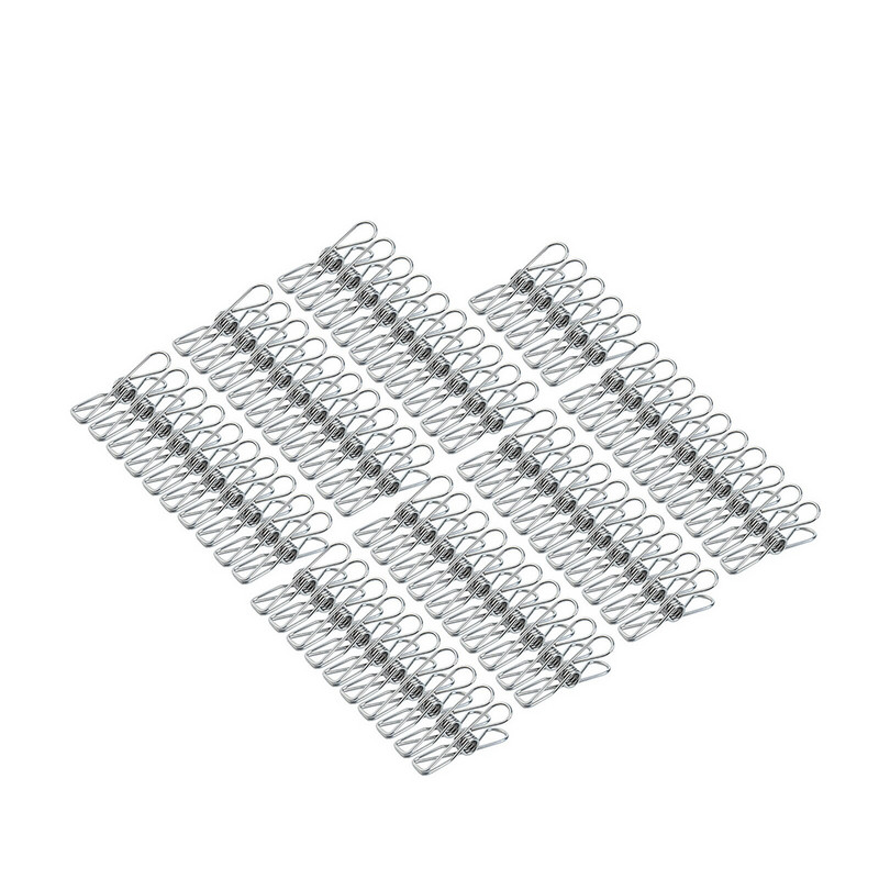 75 бр. Щипки от неръждаема стомана Щипки за дрехи Държачи за щипки за дрехи Скоби за уплътняване Щипки за домакински щипки за закачалки