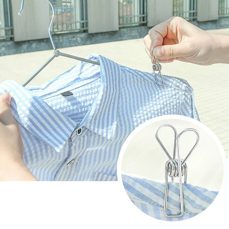 75 бр. Щипки от неръждаема стомана Щипки за дрехи Държачи за щипки за дрехи Скоби за уплътняване Щипки за домакински щипки за закачалки