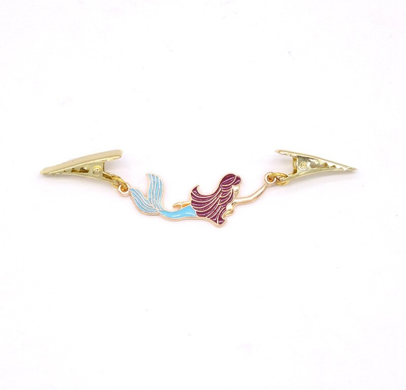 Farebný smaltovaný náter z morskej panny zliatiny, brošňa, klip na sveter, šál, držiak goliera, držiak na pracku, podväzky, odevné doplnky, šperky