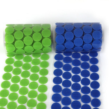 100Pairs Έγχρωμο αυτοκόλλητο 20mm Tape Dots Nylon Polyester Hook and Loop Magic αυτοκόλλητο στρογγυλό ισχυρό αυτοκόλλητο στερέωμα