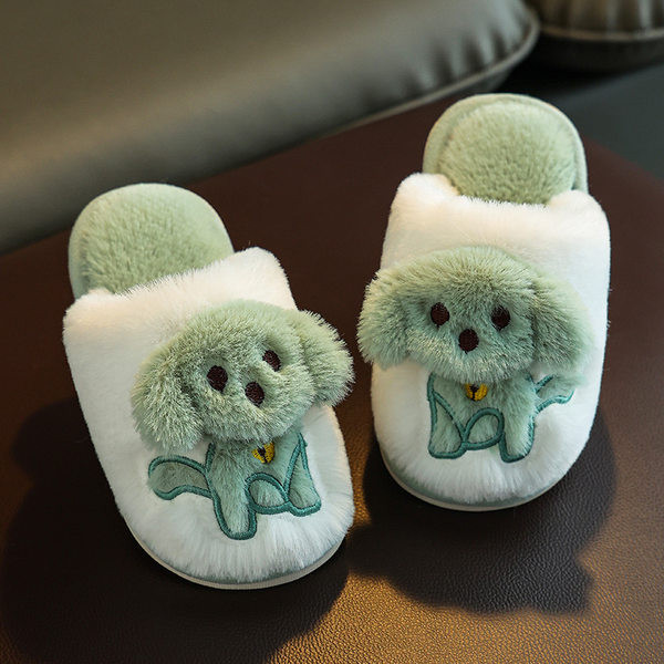 Ležérne domáce papuče s aplikáciou psíka pre chlapcov