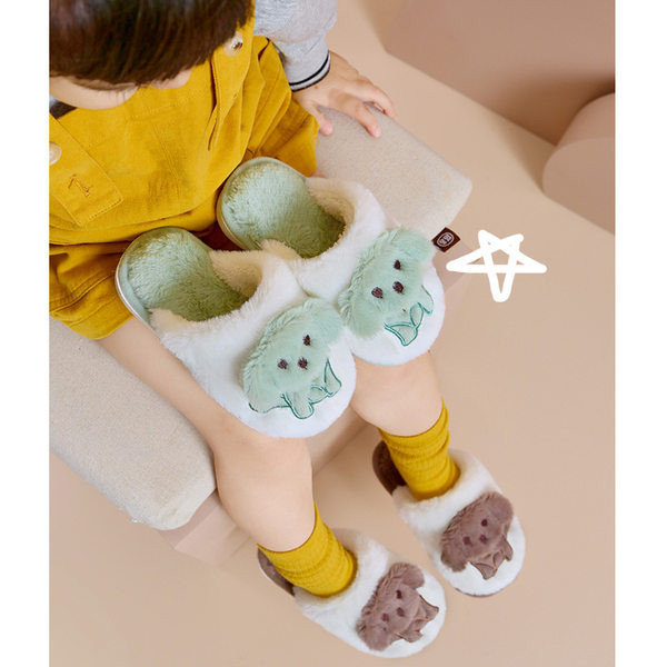 Ležérne domáce papuče s aplikáciou psíka pre chlapcov