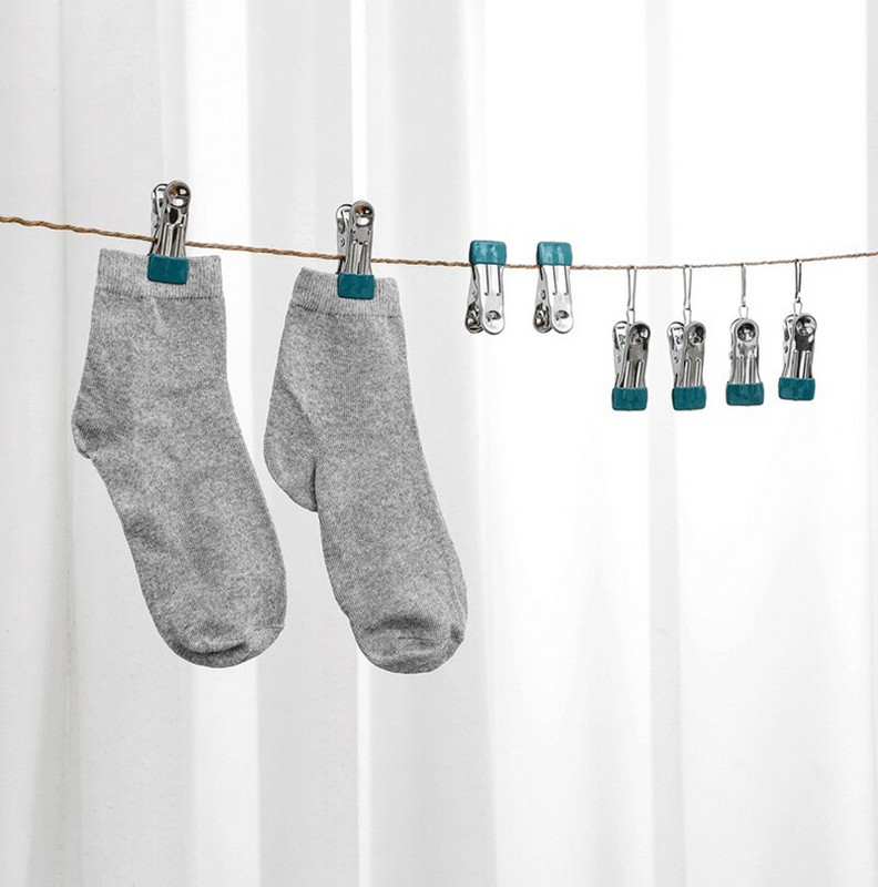 10 buc. Agrafe de cusut multifunctionale pentru haine rezistente la vant Sosete de lenjerie agrafe de uscare fara cusaturi Organizare de depozitare a rufelor