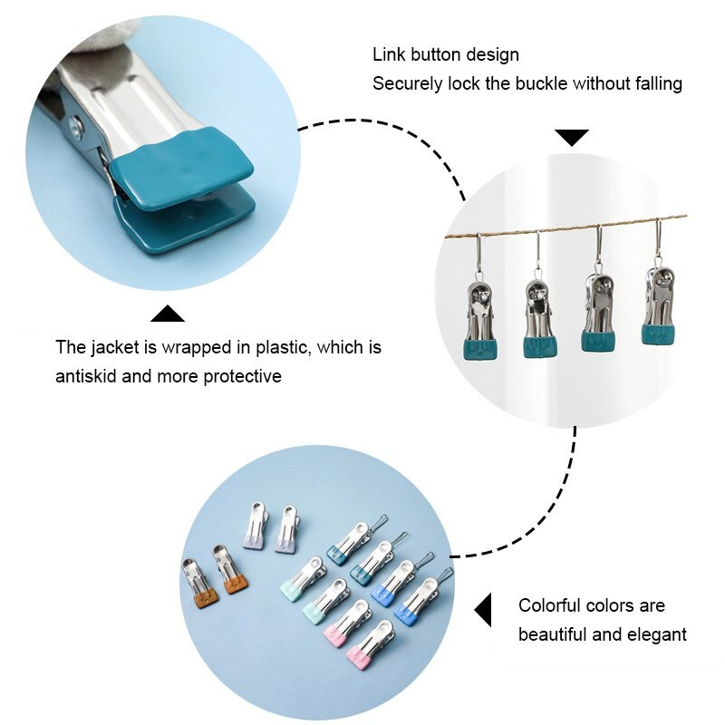 10 buc. Agrafe de cusut multifunctionale pentru haine rezistente la vant Sosete de lenjerie agrafe de uscare fara cusaturi Organizare de depozitare a rufelor