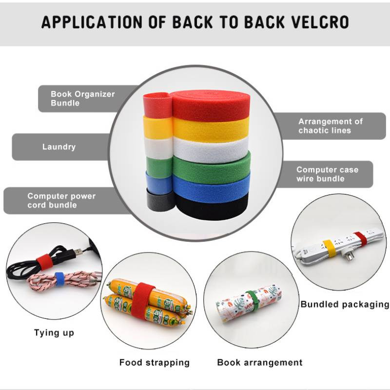 1,5 m Cureaua de fixare adeziva Bandă Legături pentru cabluri reutilizabile cu cârlig dublă Bucla pentru cablu Bride de gestionare a cablurilor Curele de fixare adezive