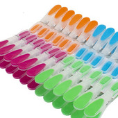 12 tk Plastist pesulõksud Pehme kummist käepide Libisemisvastane Tuulekindel klamber aluspesu jaoks Sokid Käterätik Riidepulgad Kriimustusvastane Avaleht