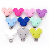 Sutoyuen 5vnt Mickey čiulptuko segtukai silikoniniai dantukai ekologiški BPA be vienspalviai sensoriniai žaislai kūdikių manekeno pakabuko segtukas