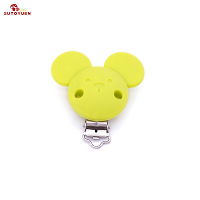 Sutoyuen 5vnt Mickey čiulptuko segtukai silikoniniai dantukai ekologiški BPA be vienspalviai sensoriniai žaislai kūdikių manekeno pakabuko segtukas